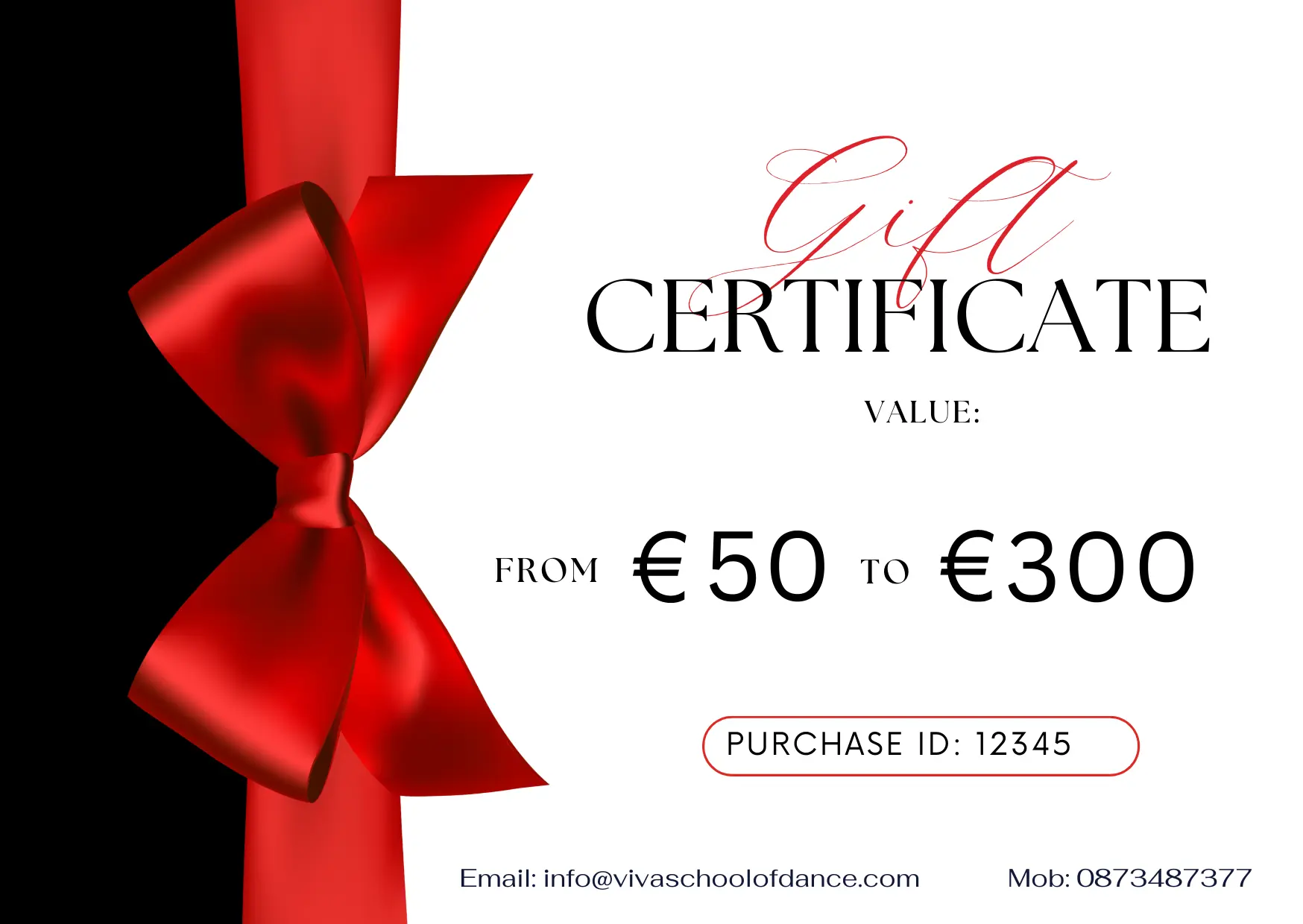 Gift Certificate Value